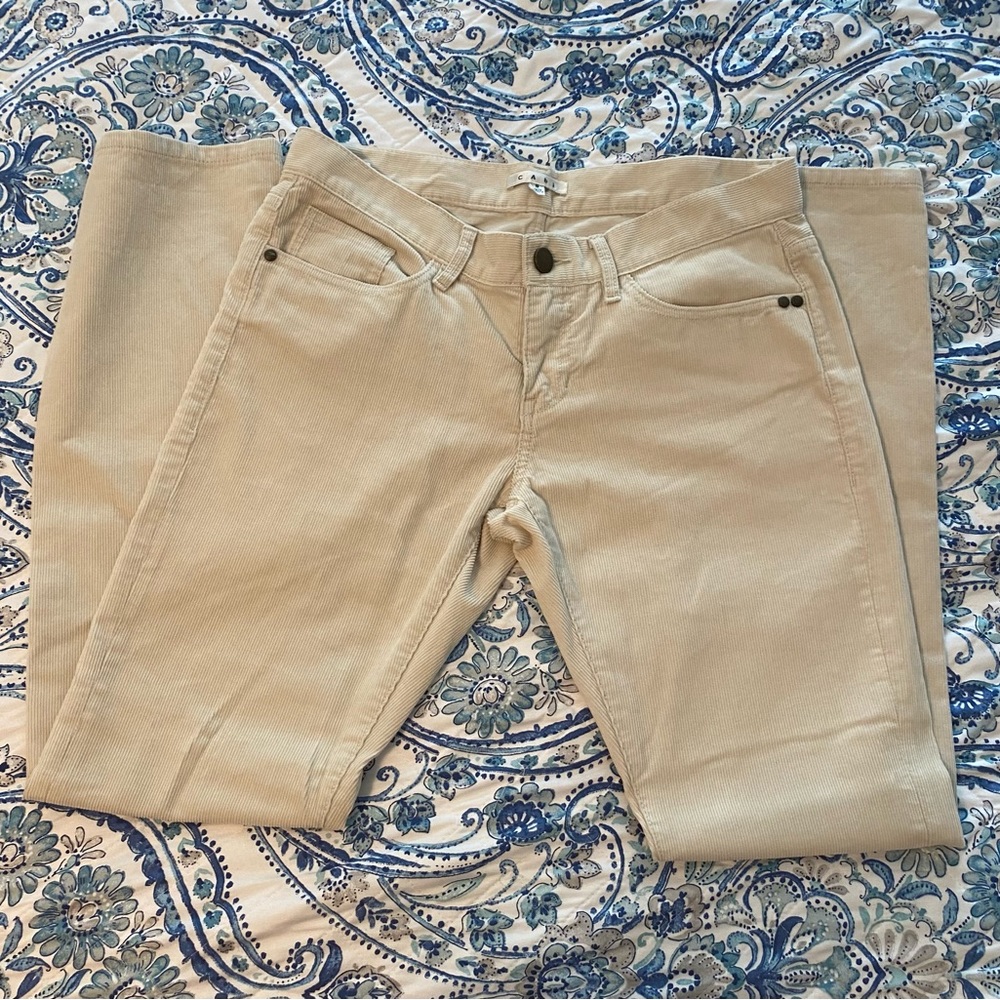 CAbi Thin Corduroy Cream Colored Pants Size 8 Never Worn